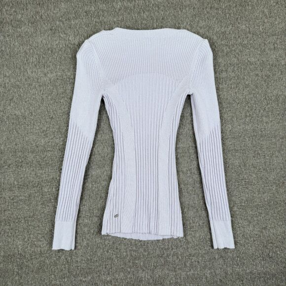 Lululemon Serene Merino Wool Sweater Women's 2 Purple Pullover Ribbed Stretch - Picture 5 of 9